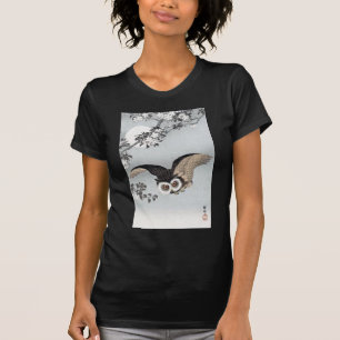 月とフクロウ, 古邨 Flying Owl & Moon, Koson, Ukiyo-e T-Shirt