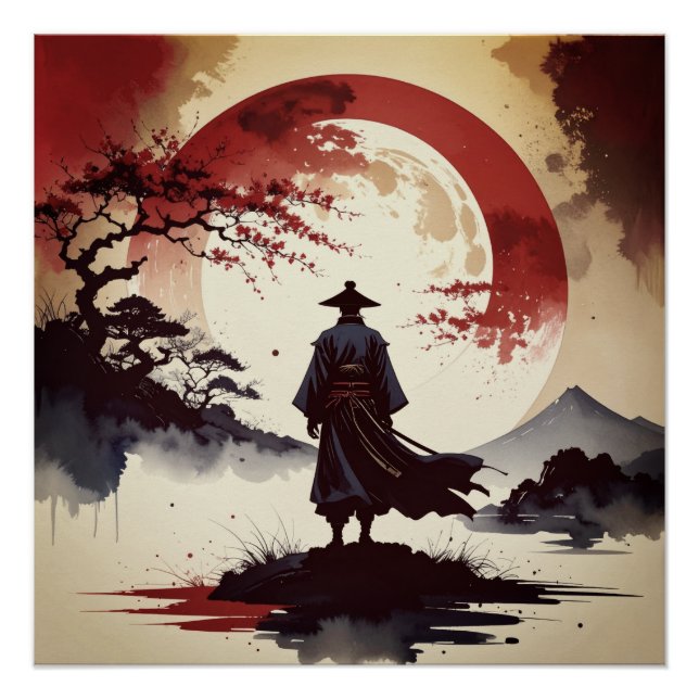月下の侍 – Samurai Beneath the Crimson Moon Poster (Front)