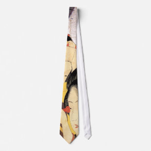 望遠鏡を覗く女, 北斎 Girl with Telescope, Hokusai, Ukiyo-e Tie
