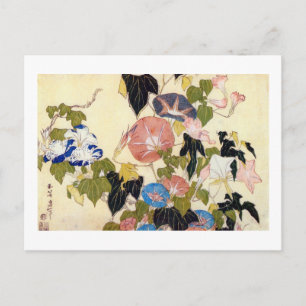 朝顔, 北斎 Morning Glory, Hokusai, Ukiyo-e Postcard
