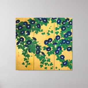 朝顔(部分), 其一 Morning glory(detail), Kiitsu Canvas Print