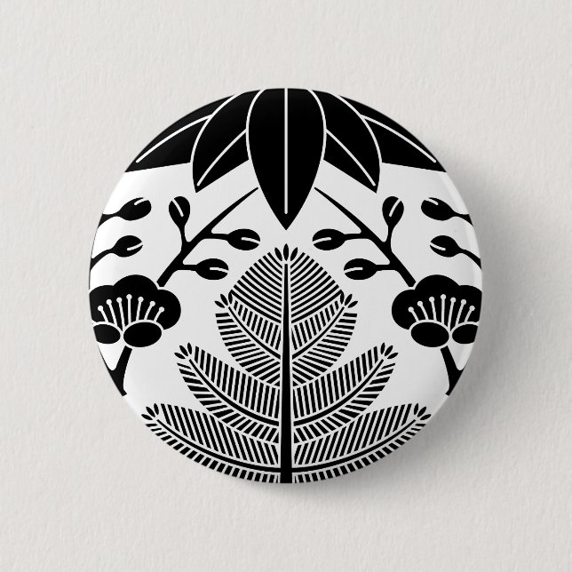 松竹梅 6 CM ROUND BADGE (Front)