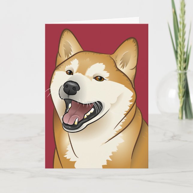 柴犬　Happy Birthday Shiba Inu Dog card (Front)
