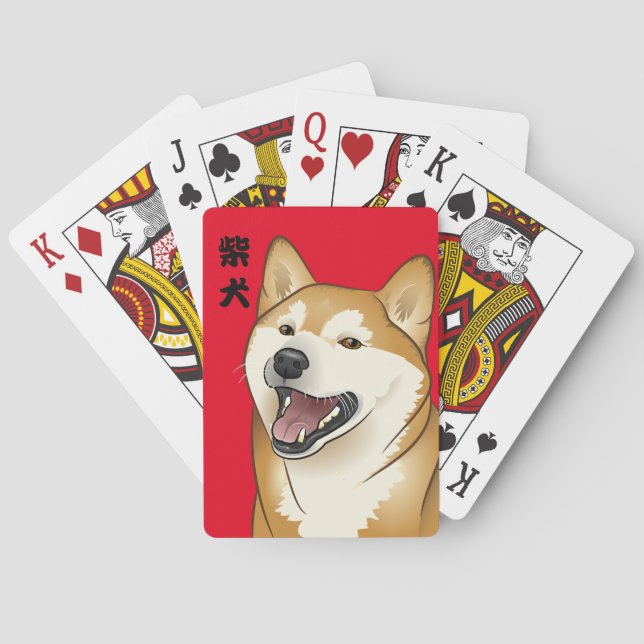柴犬　Shiba Inu Dog playing cards Japanese Kanji (Back)