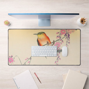 桜に鳥, 小原古邨 Bird & Cherry Blossoms, Ohara Koson Desk Mat