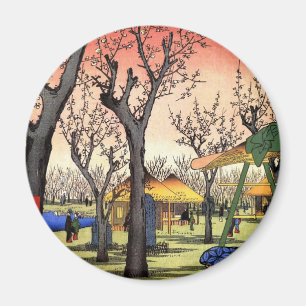梅の庭園, 広重 Garden of The Plum, Hiroshige Ukiyoe Magnet