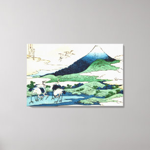 梅沢, 北斎 View Mt.Fuji from Umezawa, Hokusai, Ukiyo-e Canvas Print