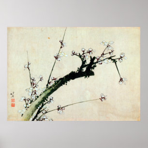 梅花, 北斎 Plum Blossoms, Hokusai, Ukiyo-e Poster