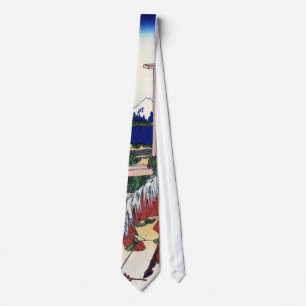 武州千住, 北斎 View Mt.Fuji from Senju, Hokusai, Ukiyo-e Tie