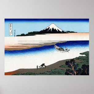 武州玉川, 北斎 View Mt.Fuji from Tamagawa, Hokusai Poster