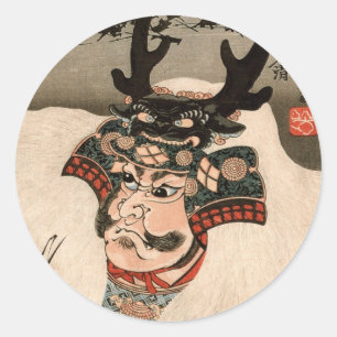 武田信玄, 国芳 Takeda Shingen, Kuniyoshi, Ukiyo-e Classic Round Sticker