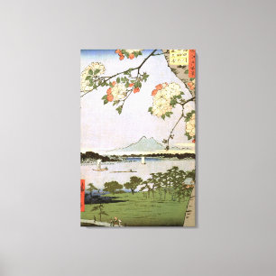 江戸の桜, 広重 Cherry Blossoms of Edo, Hiroshige, Ukiyoe Canvas Print
