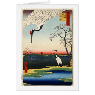 江戸の鶴, 広重 Crane of Edo, Hiroshige