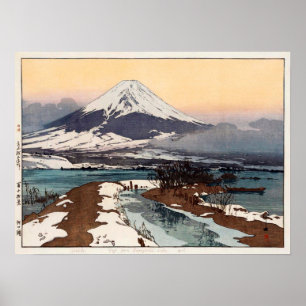 河口湖, Lake Kawaguchi, Hiroshi Yoshida, Woodcu Poster