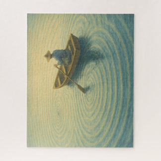 波紋広がる水面と小舟/Rippling Waters and a Lonely Boat Jigsaw Puzzle