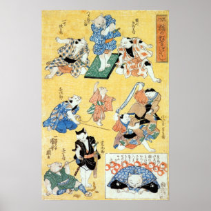 流行猫の狂言づくし, 国芳 Actors of The Poster