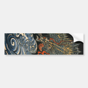 海龍, 国芳, Sea Dragon, Kuniyoshi, Ukiyo-e Bumper Sticker