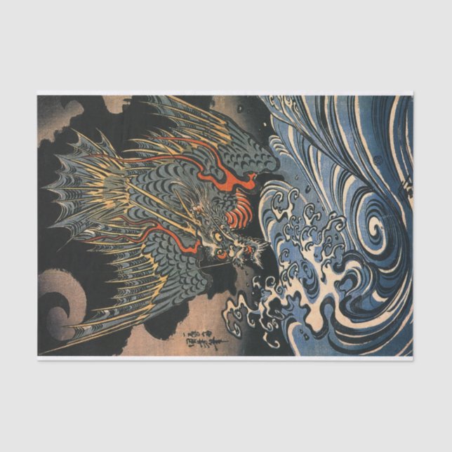 海龍, 国芳, Sea Dragon, Kuniyoshi, Ukiyo-e Tissue Paper (Front)