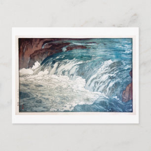 渓流, Rapids, Hiroshi Yoshida, Woodcut Postcard