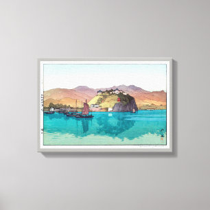 湖口, Hukou, China, Hiroshi Yoshida, Woodcut Canvas Print