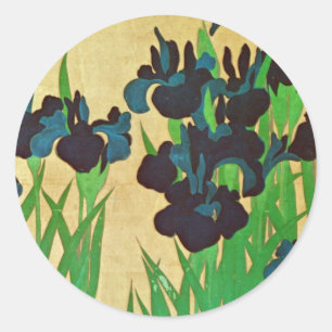 燕子花図（部分）, 光琳 Irises(detail), Kōrin, Japan Art Classic Round Sticker