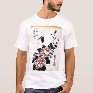 牡丹に蝶, 広重 Peonies and Butterfly, Hiroshige, Ukiyo-e T-Shirt