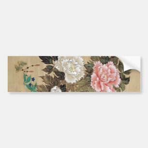牡丹, 其一 Peony, Kiitsu, Japan Art Bumper Sticker