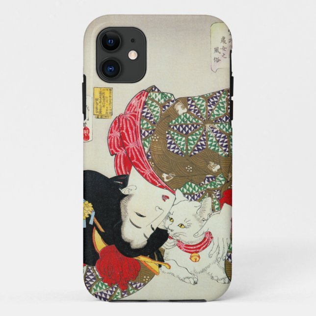 猫が好き, 芳年 I Love Cats, Yoshitoshi, Ukiyo-e Case-Mate iPhone Case (Back)