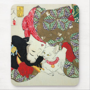 猫が好き, 芳年 I Love Cats, Yoshitoshi, Ukiyo-e Mouse Pad