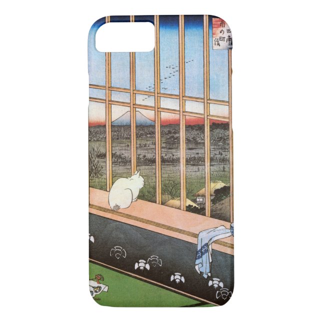猫と富士山, 広重 Cat and Mount Fuji, Hiroshige, Ukiyo-e Case-Mate iPhone Case (Back)