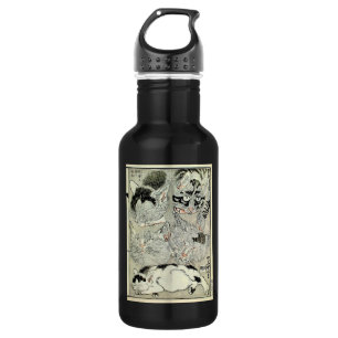 猫, 暁斎 Cats, Kyōsai, Ukiyo-e 532 Ml Water Bottle
