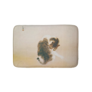 猫, 栖鳳 Cat, Seihō, Japanese Art Bath Mat
