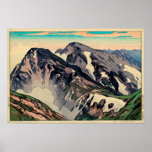白馬山頂, Peak of Shiroumadake, Yoshida, Woodc Poster