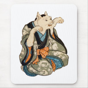 着物の猫, 芳藤 Kimono Cat, Yoshifuji, Ukiyoe Mouse Pad