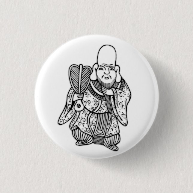 福禄寿 Fukurokuju lucky god original drawing 3 Cm Round Badge (Front)