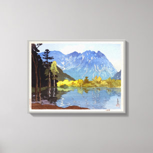 穂高岳, Mount Hotaka, Hiroshi Yoshida, Woodcut Canvas Print