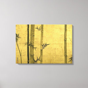 竹図, 光琳 Bamboo, Ogata Kōrin, Sumi-e Canvas Print