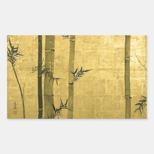 竹図, 光琳 Bamboo, Ogata Kōrin, Sumi-e Rectangular Sticker