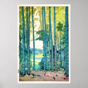 竹林, Bamboo grove, Hiroshi Yoshida, Woodcut Poster