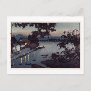 筑後川の夕べ, Evening in Chikugo river, Hiroshi Yoshida Postcard