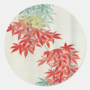 紅葉, 其一 Japanese maple tree, Kiitsu Classic Round Sticker