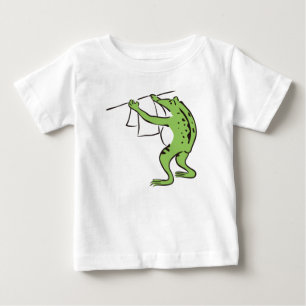 【純和風】鳥獣戯画風カエルの丁寧 BABY T-Shirt