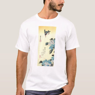 紫陽花にカワセミ, 広重 Hydrangea and Kingfisher, Hiroshige T-Shirt