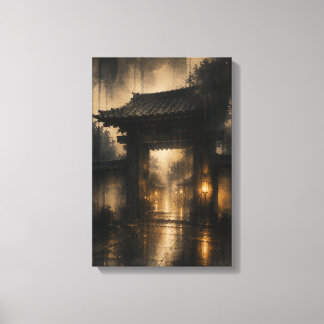 羅生門・雨の門 — KŌAN (Portrait) Canvas Print