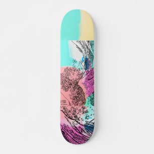 色_波_The Great Wave…color トートバッグ Skateboard