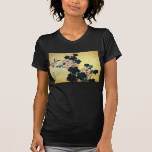 芙蓉に雀, 北斎 Hibiscus Mutabilis and Sparrow, Hokusai T-Shirt