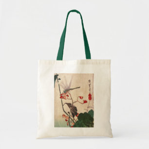 花にトンボ, 広重 Dragonfly and Flower, Hiroshige, Ukiyo-e Tote Bag