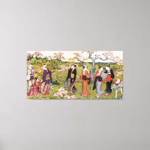 花見, 清長  Flower Viewing, Kiyonaga, Ukiyo-e Canvas Print