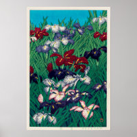 菖蒲, Iris, Hasui Kawase, Woodcut