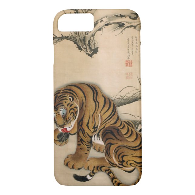 虎図, 若冲 Tiger, Jakuchū, Japan Art Case-Mate iPhone Case (Back)